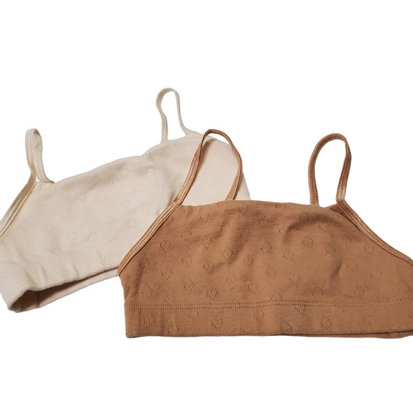 Hanes Girls Training Bra Size Medium Beginner Brown Tan - Picture 1 of 9